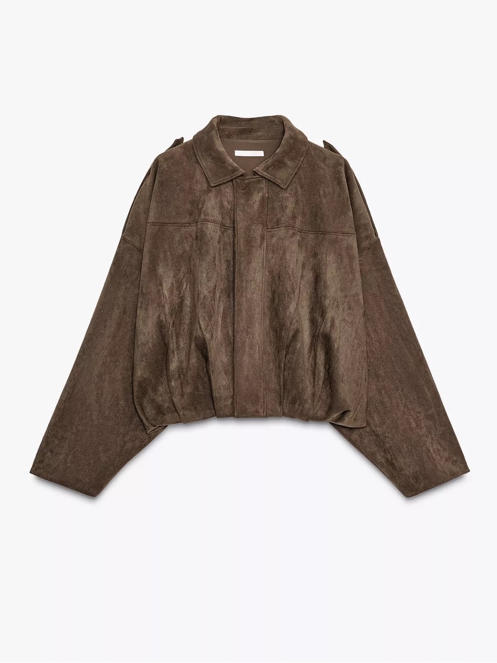 Zara Brown suede effect Bomber Jacket size M